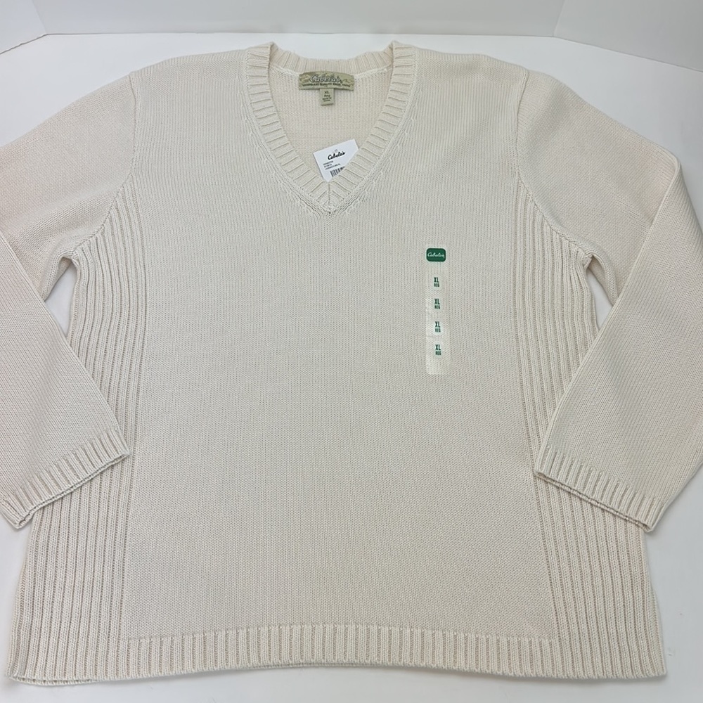 Cabela’s Steamboat II Pullover‎ V-Neckline Sweater XL Reg Ribbed Details - Picture 2 of 12